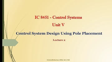 Example problem on Control system design by pole placement