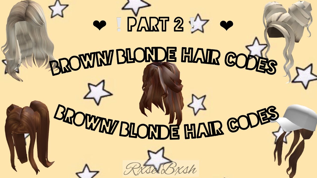 Brown Blonde Hair Codes For Bloxburg Part 2 Youtube - blonde hair id roblox