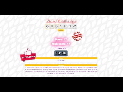 Word Challenge HTML5 Game