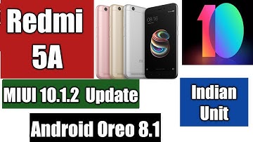 Xiaomi Redmi 5A Android Oreo 8.1 and Miui 10.1.2 stable Update India.