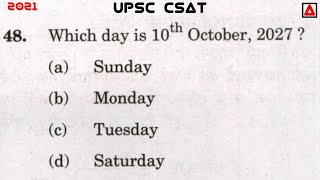 CALENDAR | Which Day Is 10th October, 2027 ? | UPSC PRELIMS | UPSC CSAT