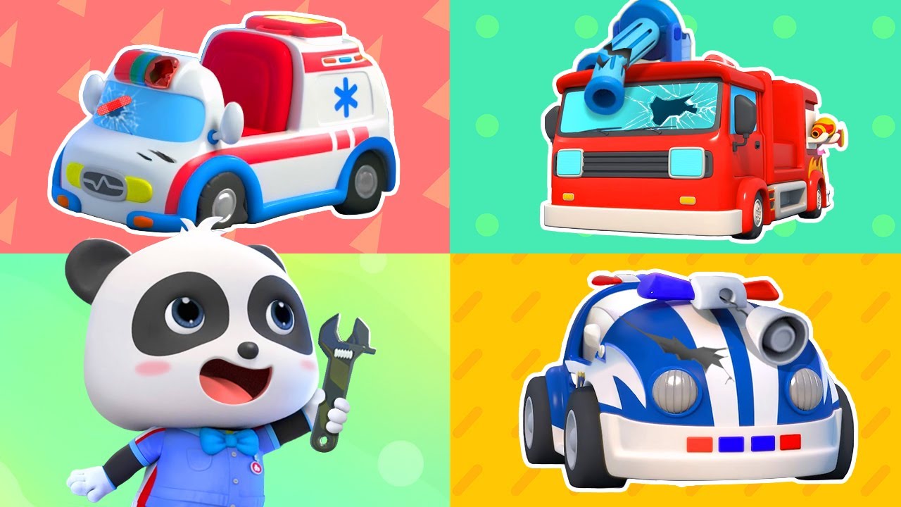 Let's Repair the Police Car | Monster Truck Songs | Nursery Rhyme & Kids Song | BabyBus - Cars World
