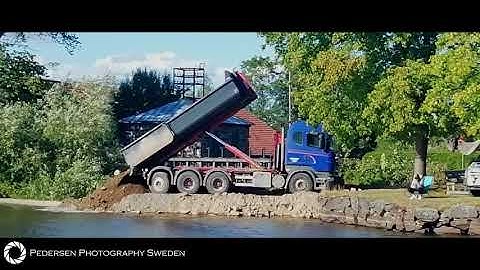 Byggtrafik vid Forsbacka bruk / Construction traffic at Forsbacka ironworks