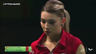 Bernadette Szocs vs Christina Kallberg | WS R128 | 2023 ITTF World Table Tennis Championships Finals screenshot 3