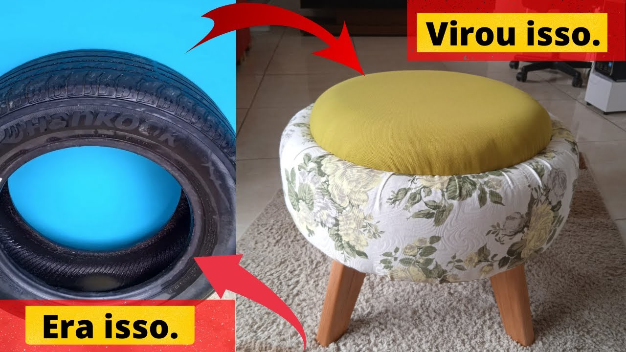 Como fazer um puff de pneu velho. Passo a passo de como reciclar pneu. O melhor do Youtube