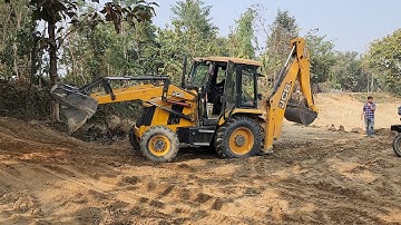 JCB Backhoe Collecting Soil and Loading in Dump Truck and Tractor - JCB Tractor Video