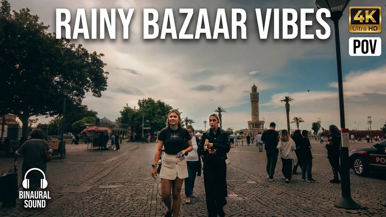 Izmir, तुर्किये | Kemeraltı बाज़ार | बारिश में पैदल यात्रा 4K