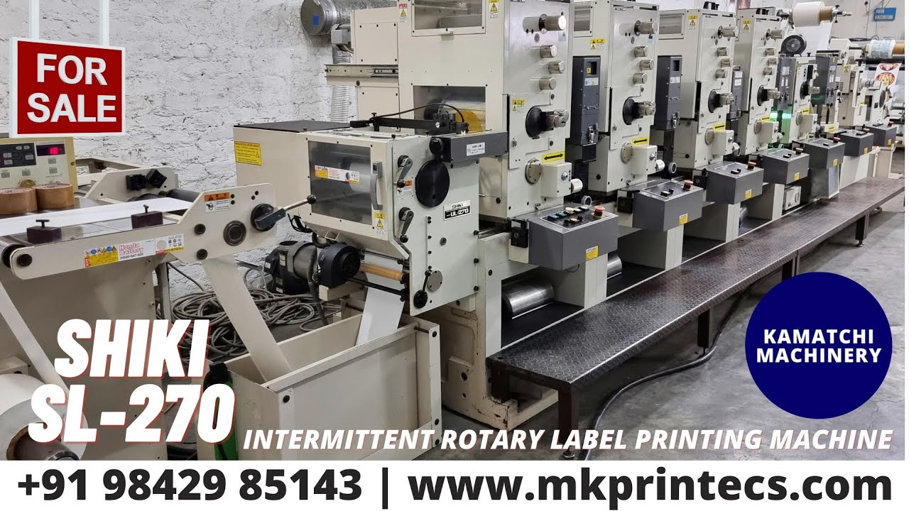 Shiki Label Machine SHIKI SL 270 LETTERPRESS INTERMITTENT ROTARY LABEL PRINTING MACHINE ...