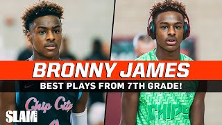 Bronny James BEST PLAYS from 7th Grade: First EVER Dunk \& more! 👑