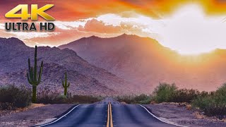 Arizona Desert Mountain Sunset Scenic Drive to Phoenix 4K  Tonto National Forest Sonoran Desert