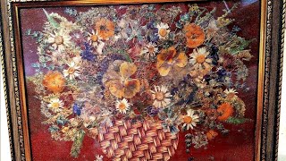 Картина из сухоцветов своими руками. Панно из сухих цветов. DIY painting of dried flowers