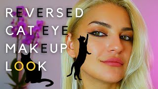 I tried Reversed Cat Eye Makeup / Second attempt was SUCCESSFUL #cateye #makeup #tutorial
