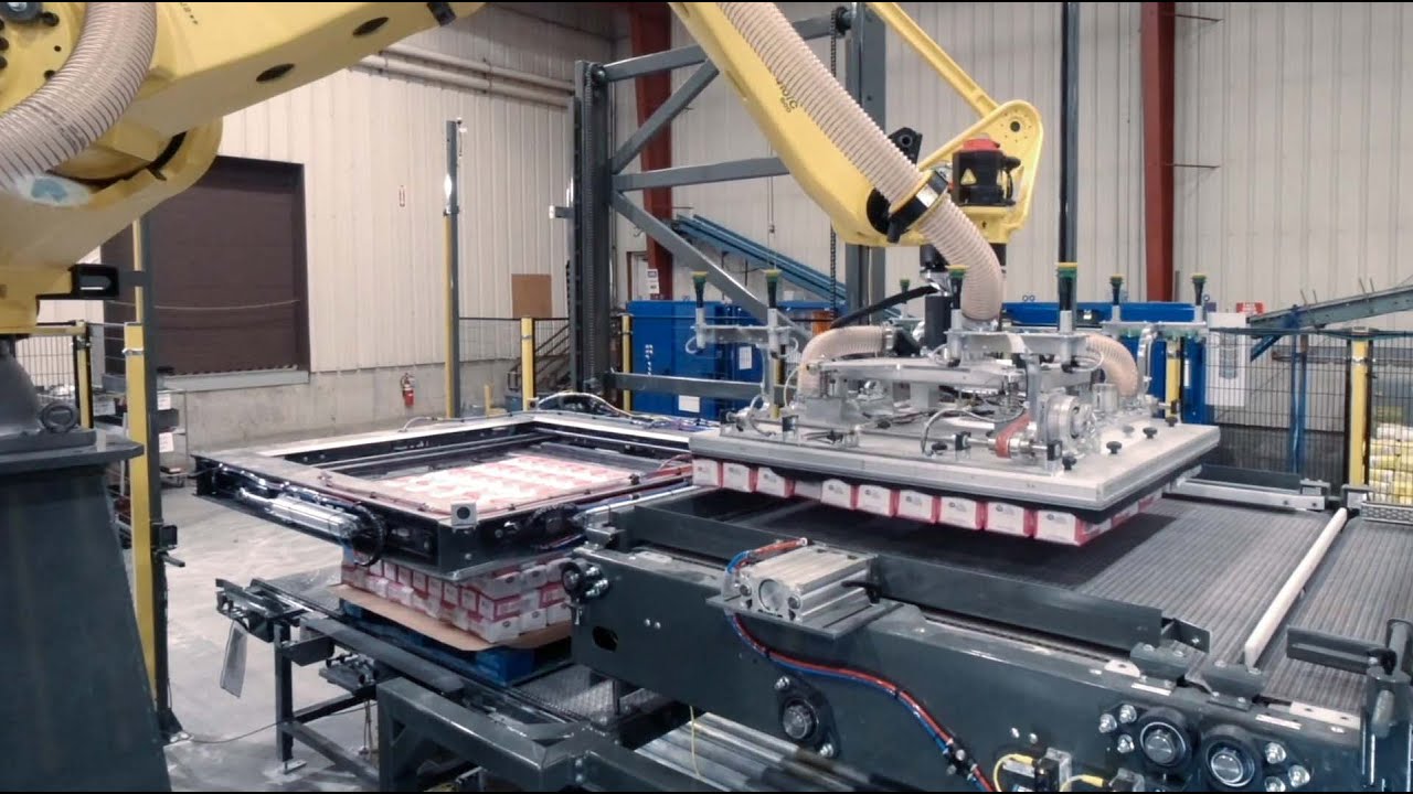 Robotic Palletizer - Bags of Sugar - BW Integrated Systems - YouTube