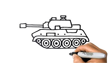 How to DRAW a TANK Easy Step by Step