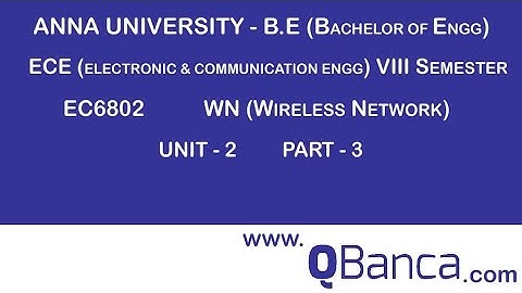 QBanca | Anna University-2013 R | ECE DEPT(8TH SEM) | EC6802-Wireless Networks |  Unit 2 | Part-3