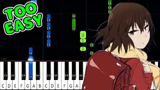 Re:Re: - Boku Dake ga Inai Machi OP - EASY Piano Tutorial [animelovemen]