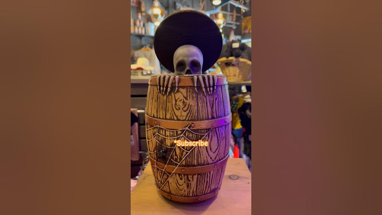Cracker Barrel Halloween Farting Skeleton on a Barrel animated