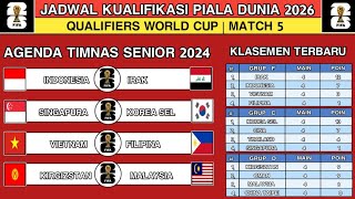 Jadwal Kualifikasi Piala Dunia 2026 Pekan 5 | Indonesia vs Irak - Klasemen Kualifikasi Piala Dunia