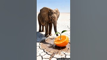 The elephant saved the orange tree from drying up by watering it 😭 #ai #tree #save #water #shorts