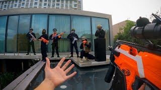 Nerf War: HUGE Mansion Battle (ft Donald Trump and Hillary Clinton)