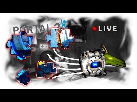 Escaping GLaDOS' puzzles with Wheatley - Let's play Portal 2 live stream - Portal puzzles