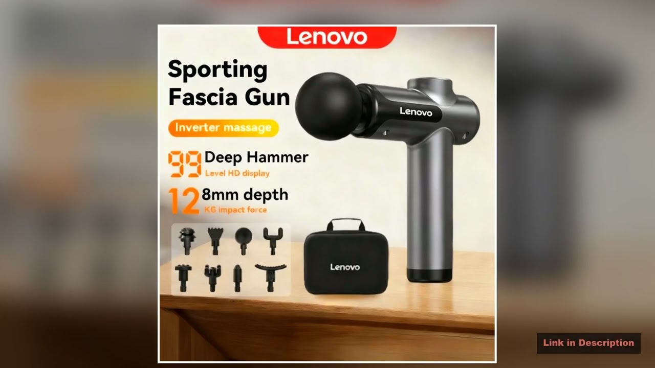 Lenovo Powerful Wireless Massager Gun 8 Massage HeadsRechargeable Shoulder Back Neck Waist Leg