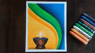 Diwali drawing | Diya drawing | Oil pastel drawing for beginners @ArtArena screenshot 2