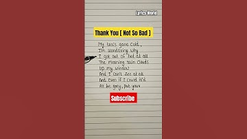 Thumbnail of Thank You [ Not So Bad ] ~ Felix Jaehn and VIZE #shorts #short #lyrics #song #felix #thankyou #music