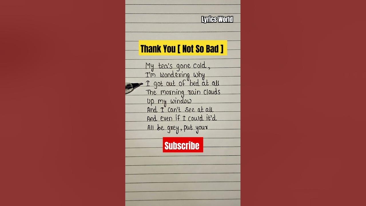 Thank You [ Not So Bad ] ~ Felix Jaehn and VIZE #shorts #short #lyrics #song #felix #thankyou #music
