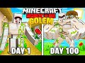 I Survived 100 Days as a IRON GOLEM in Minecraft Hardcore || MInecraft 100 days Survival || I.M.NOOB