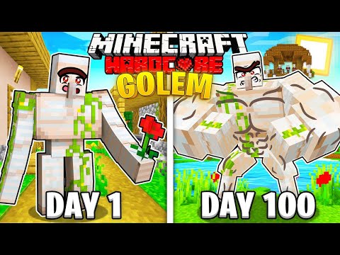 I Survived 100 Days as a IRON GOLEM in Minecraft Hardcore || MInecraft 100 days Survival || I.M.NOOB