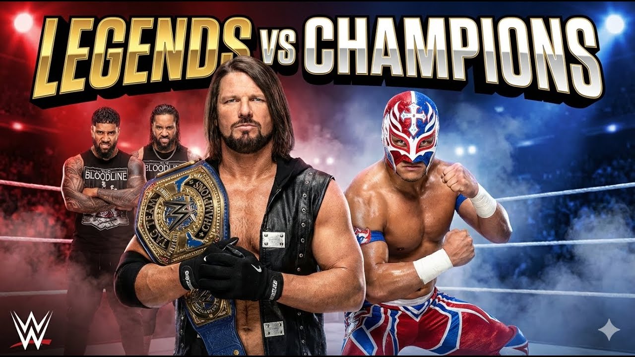 Эй Джей Стайлз и Драгон Ли против The Usos – Матч за титул чемпионов мира в командном зачете | По...