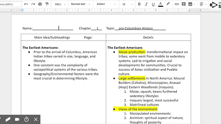 Notes Explanation - Google Docs