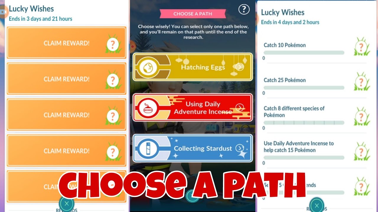 Lucky Wishes Timed Research Completed | Choose ur own Path in Pokemon Go