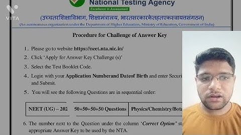 Neet 2022 Official Answer Key By NTA ll