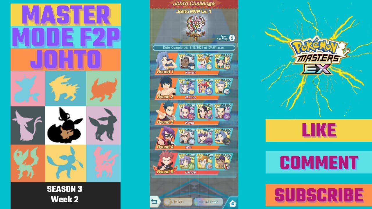 Champion Stadium F2P - Master Mode Johto Challenge Week 2, 7500 Points Season 3