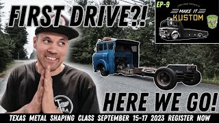 FIRST DRIVE!!! COE Ramp Truck EP-9 Finishing Steering & Brakes. Drag Link Fabrication