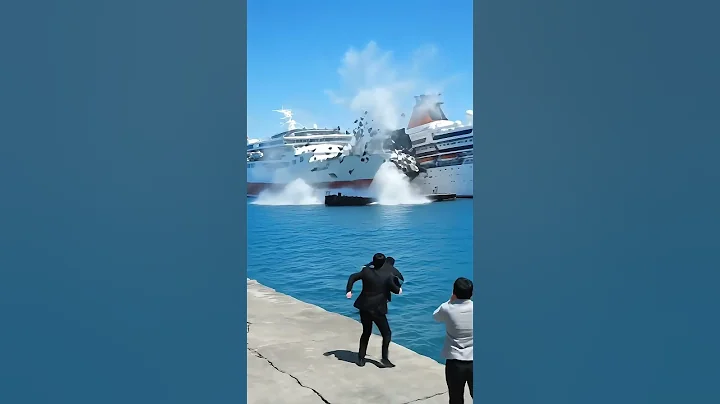 When Paths Cross — Two Cruise Ships Collide Near the Harbor!