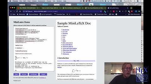 TUG 2020 — James Carlson — Interactive compilation of LaTeX for web browsers