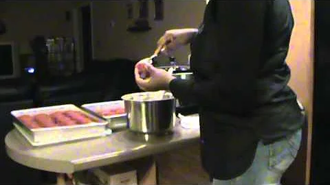 Icing the Red Velvet Cupcakes!