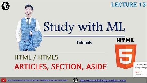 HTML5 Article ,Section, Aside in URDU/ENG(Lec 13)