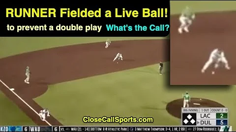 RUNNER Fields a Batted Ball to Break Up a Double Play: Is That Legal & What's the Call?