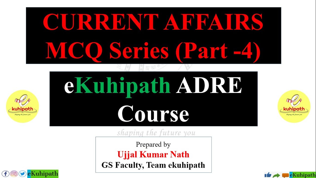 CURRENT AFFAIRS MCQ Series Part-4 | 30 Imp MCQs for ADRE & all Gr-II ...