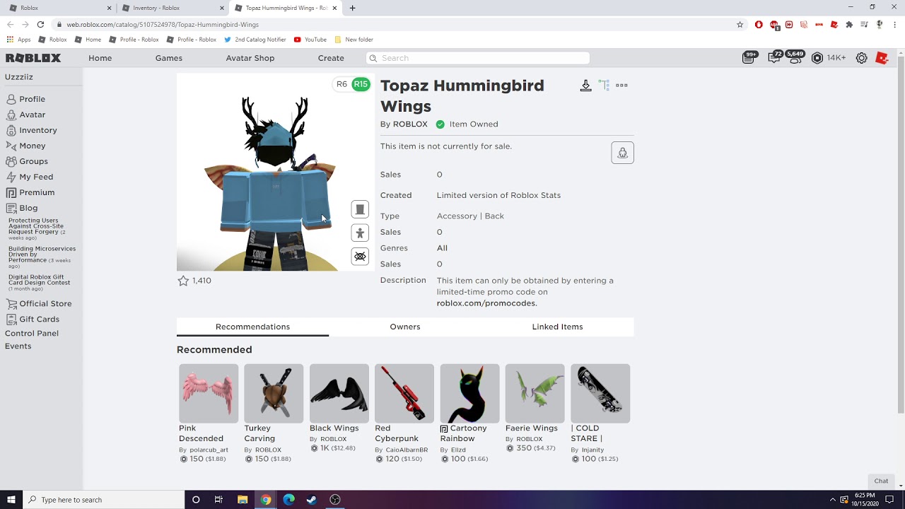 2 NEW ROBLOX PROMO CODES REDEEM NOW! Fiery Fox & Topaz Hummingbird