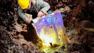 incredible! There is such a huge topaz hidden in the cave