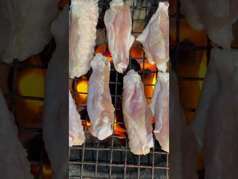 手羽中を焼いてみた🔥I tried grilling chicken wings🔥#asmr #手羽中 ＃chicken wings
