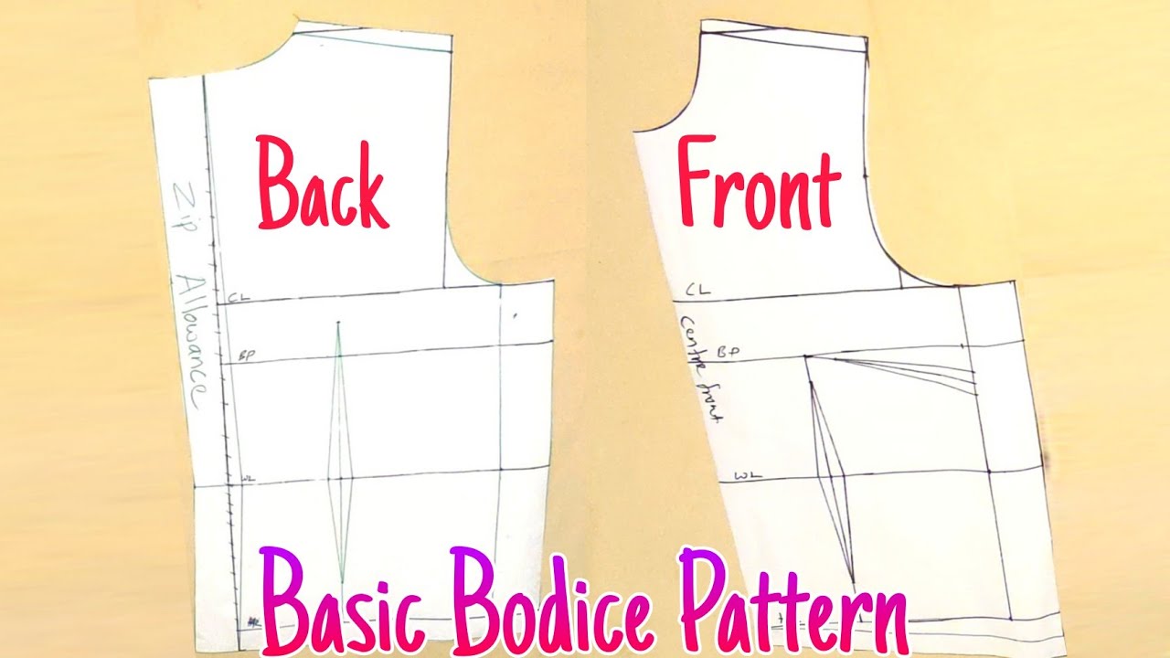 [DETAILED] How To Draft A Basic Bodice Pattern ✿ Basic Bodice Block Tutorial