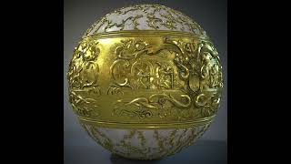 Texture Showcase - Ornate Gold and Marble made with ZBrush and Substance Painter