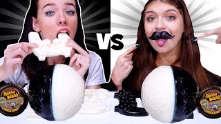 Black VS White Color Challenge! Eating Sounds By LiLiBu!