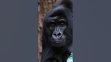 Gorilla holding baby gently in her arms. #AI #Sora #OpenAI